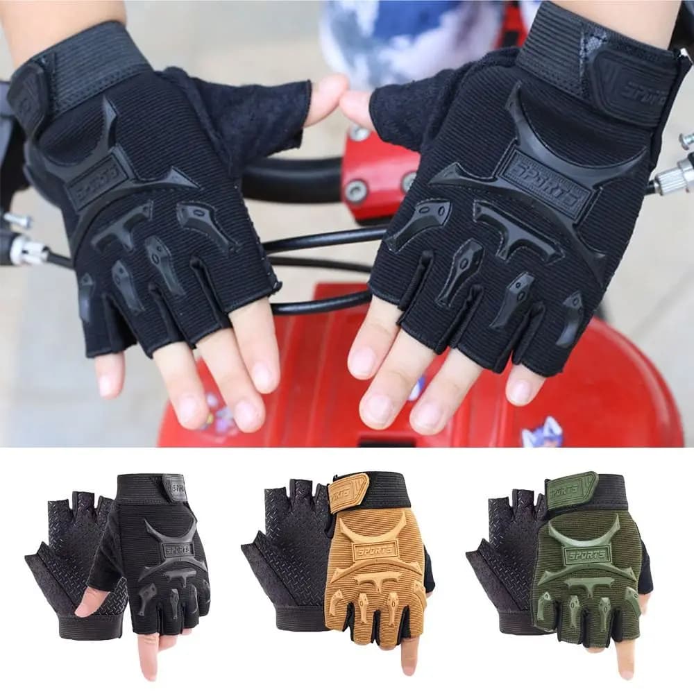 Guanti sportivi per bambini senza dita carini Guanti da ciclismo elastici antiscivolo Guanti da bicicletta per bambini traspiranti antivento per ragazze