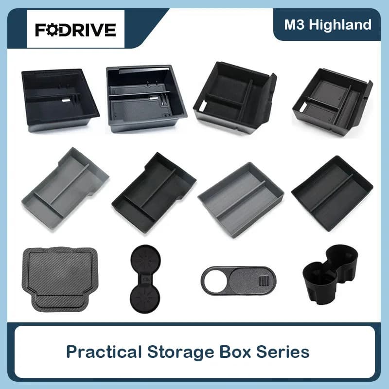 5pcs/set 7pcs/set Center Hidden Box Holder Console Organizer Storage Box For Tesla Model 3 Highland 2024