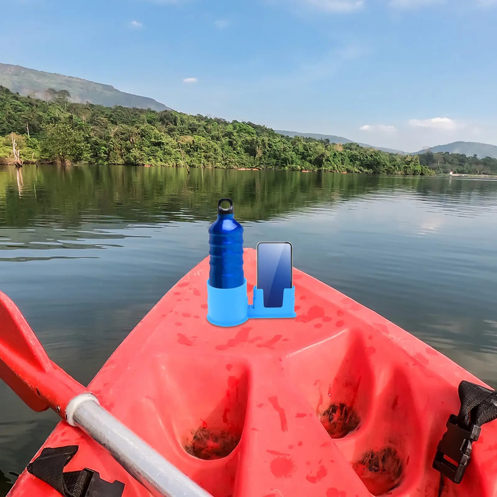 Portabicchieri Multifunzionale per Paddle Board e Kayak, Supporto per Telefono, Portabottiglie Anti-Ribaltamento in Plastica, Accessori per Kayak