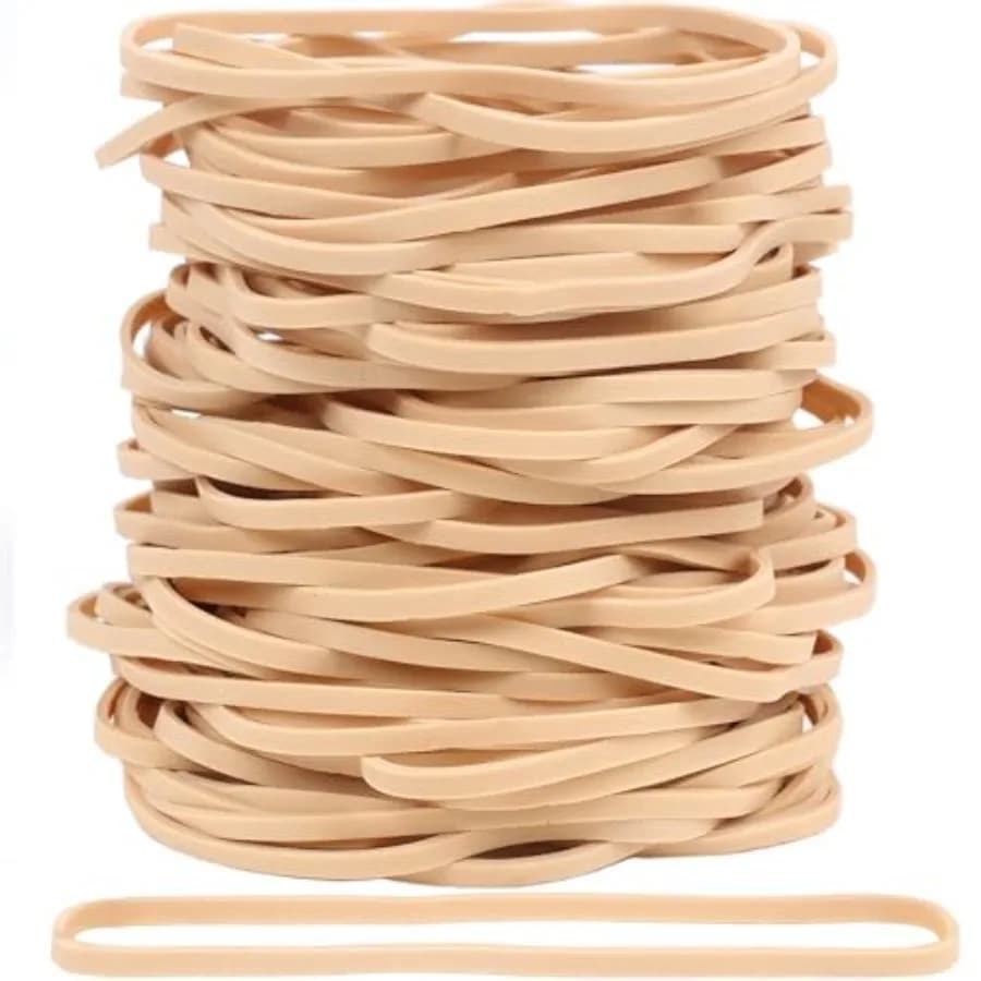 Rubber Bands 150Pcs 4.8inch Big Elastic Rubber Band Beige Large Rubber Bands for Office Supplies File Folders Litter Box 4 4/5"