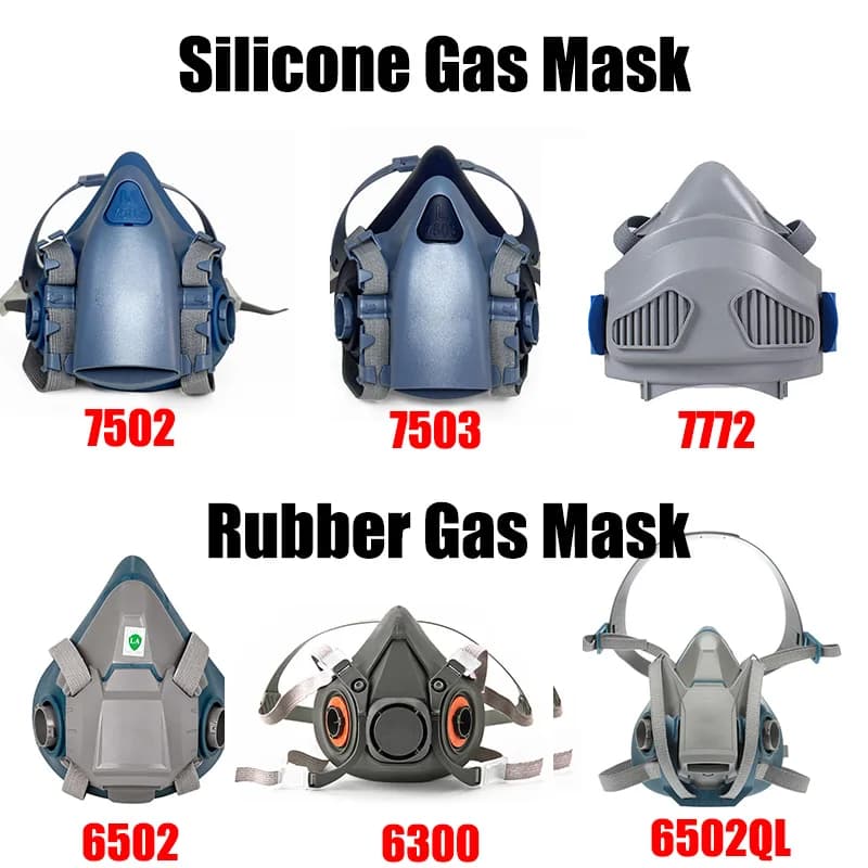 Breather Dust and Antigas 6502/6200/6300/7502/7503/7772, Half Face Mask for Painting, Spraying, Organic Vapours, Chemical Works and Safety at Work
