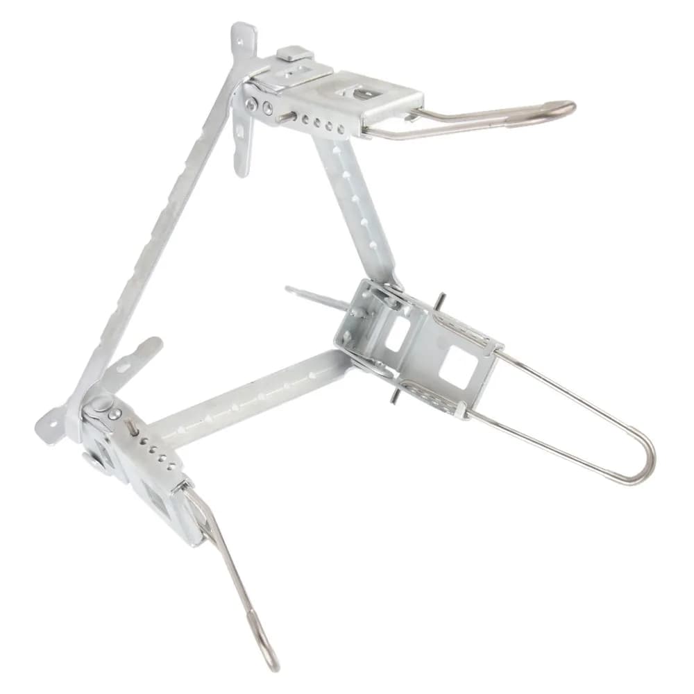 Stainless Steel Foldable Gas Stove Pot Rack Portable Adjustable Canister Stand Silver Folding Camping Tripod Outdoor Camping
