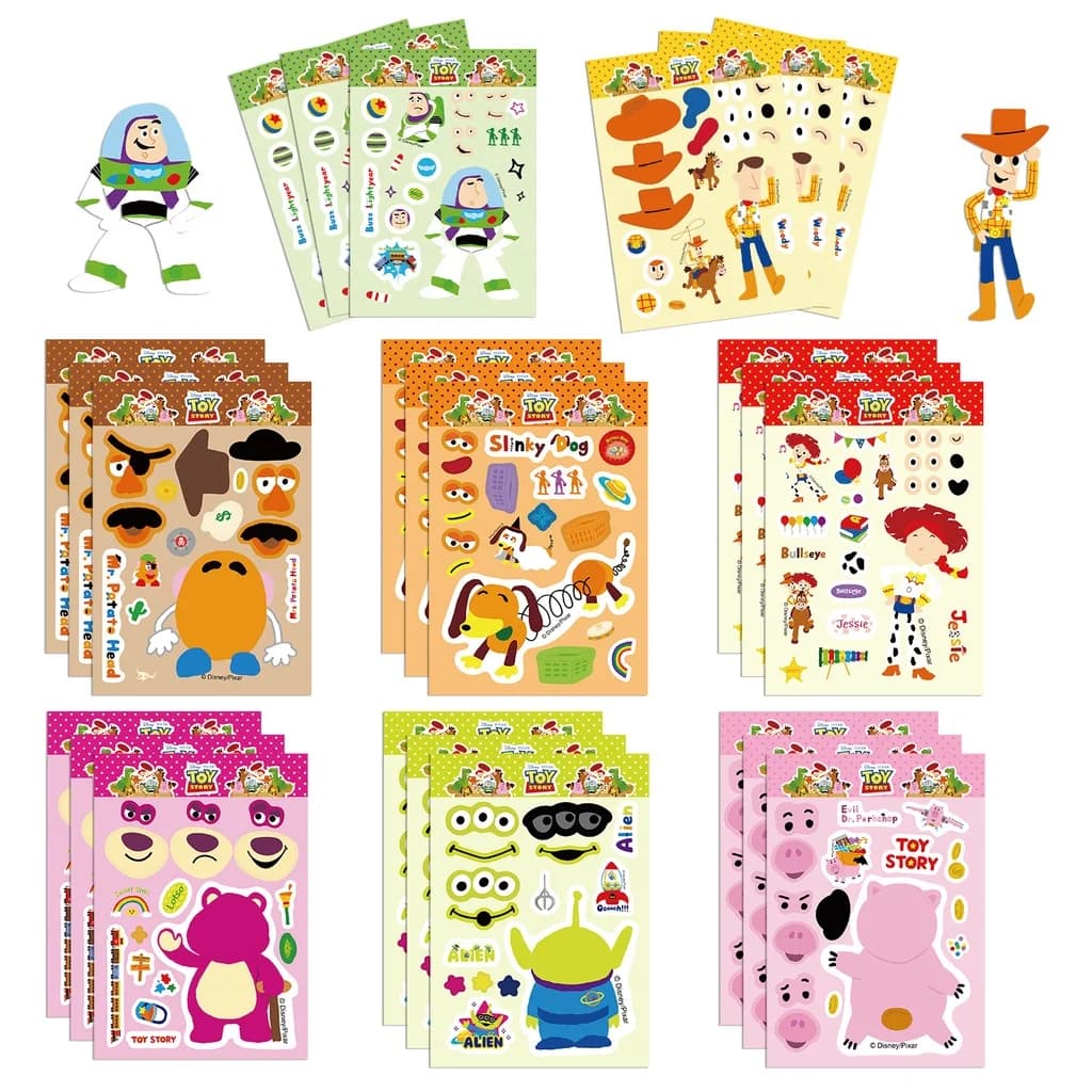 8Sheets Cartoon Disney Toys Story Graffiti Stickers for Helmet Bicycle Hand Account Pencil Case Decals