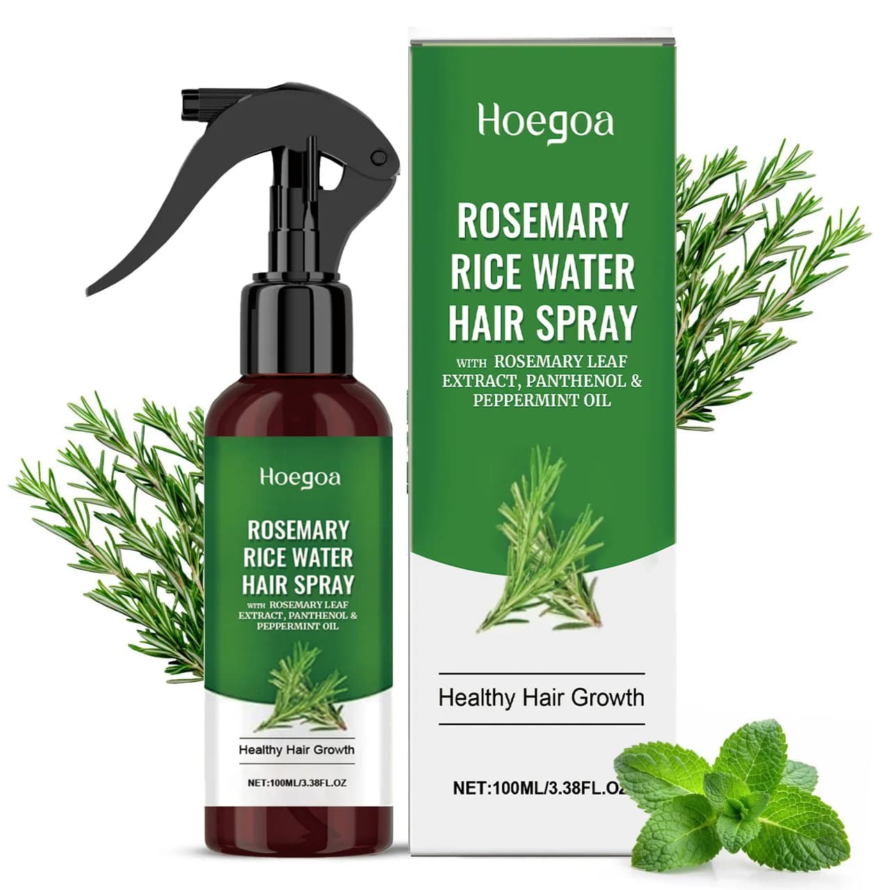 Spray for hair growth with rosemary rice water with peppermint biotin Advanced scalp treatment to thin hair regrowth for men and women