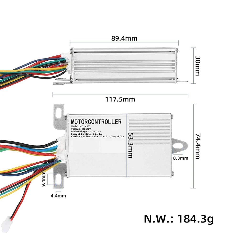 Parte di ricambio per scooter Controller per scooter elettrico Manutenzione scooter Kit controller corrente nominale 21A 36V 500W