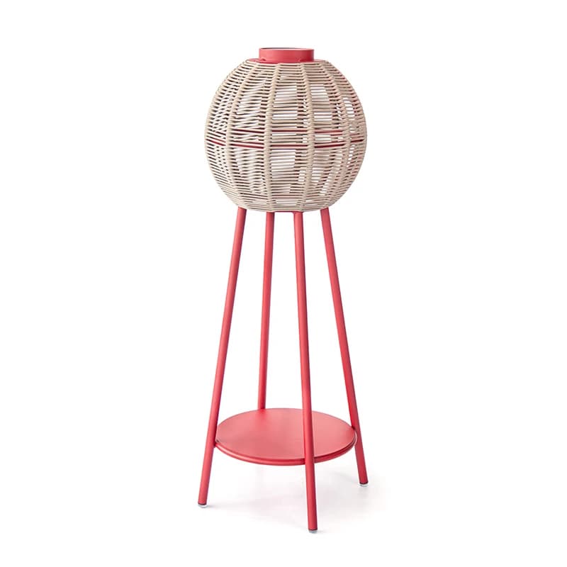 Portacandele autoportante in rattan e alluminio per forniture da giardino!