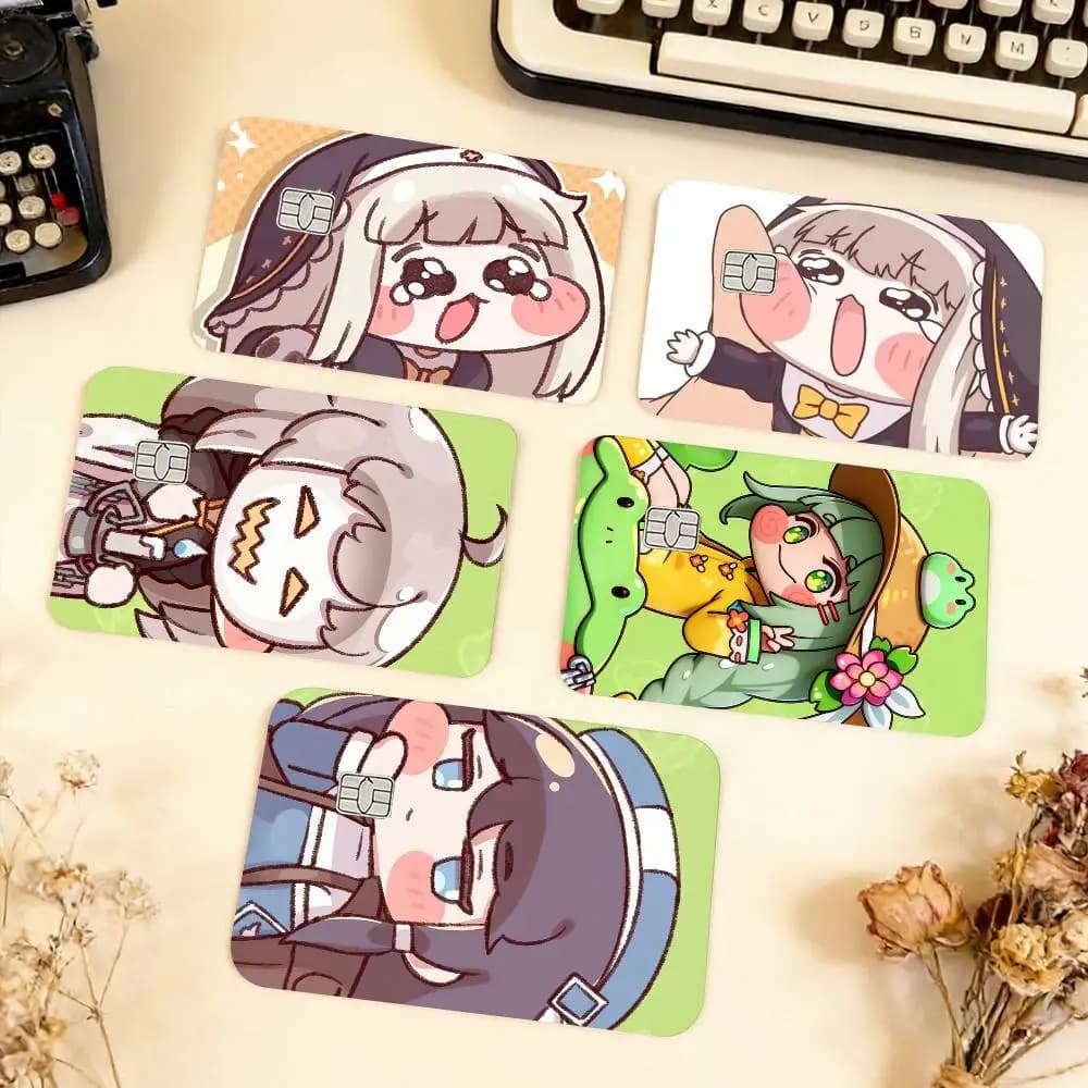 Adesivi Impermeabili Trickcal Chibi Go G-Game per Carte di Credito, Carte di Debito, Biglietti Autobus e Tessere Bancarie