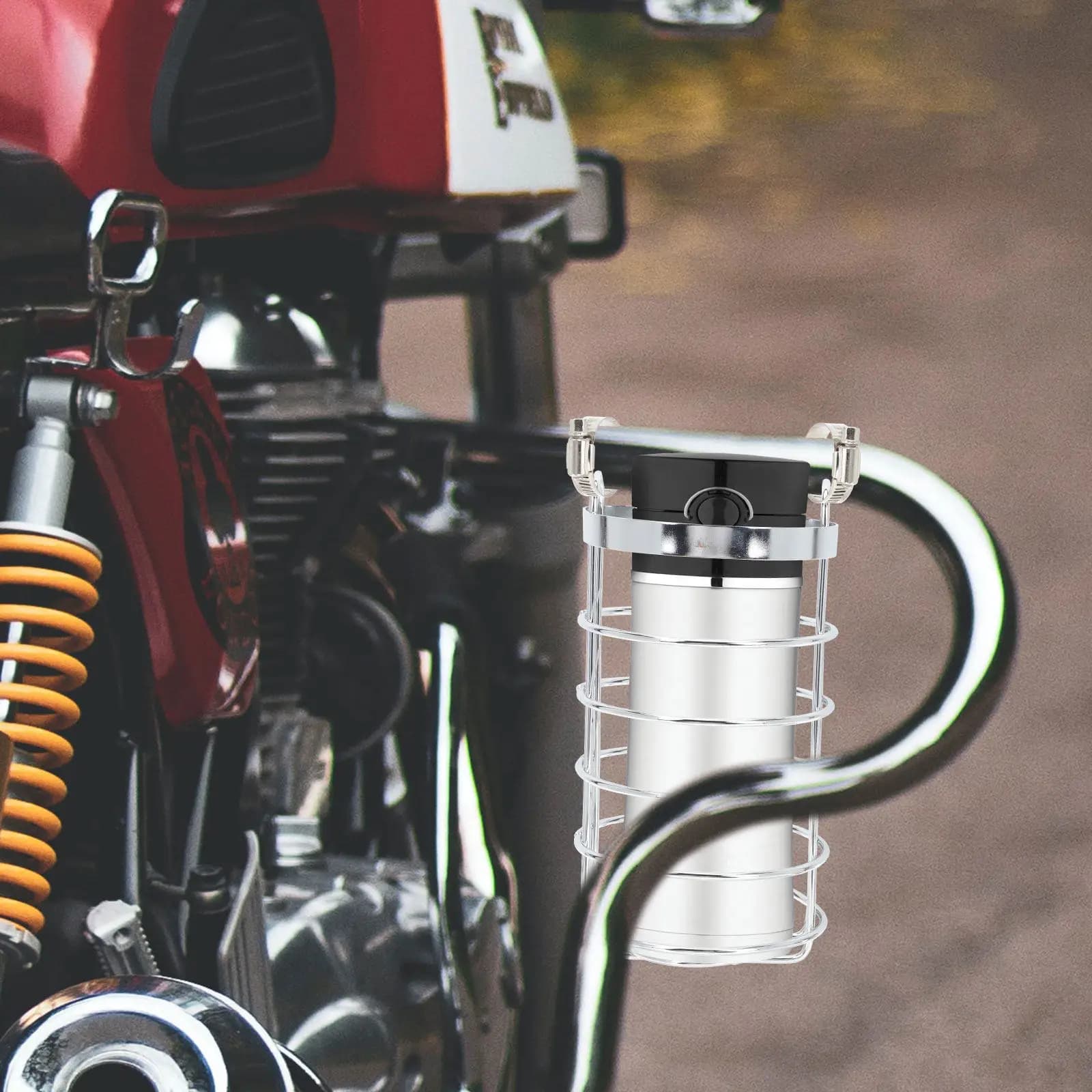 Set Portaborraccia in Acciaio Inox, Supporto per Bottiglia d'Acqua per Bicicletta, Moto, Ciclismo all'Aperto