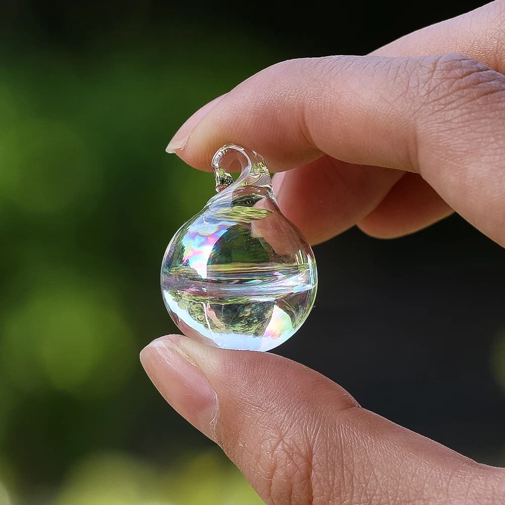 5PCS Transparent Coloured Water Circular Glass Ball Pendant Festival Atmosphere Decoration DIY Christmas Party Hanging Ornament
