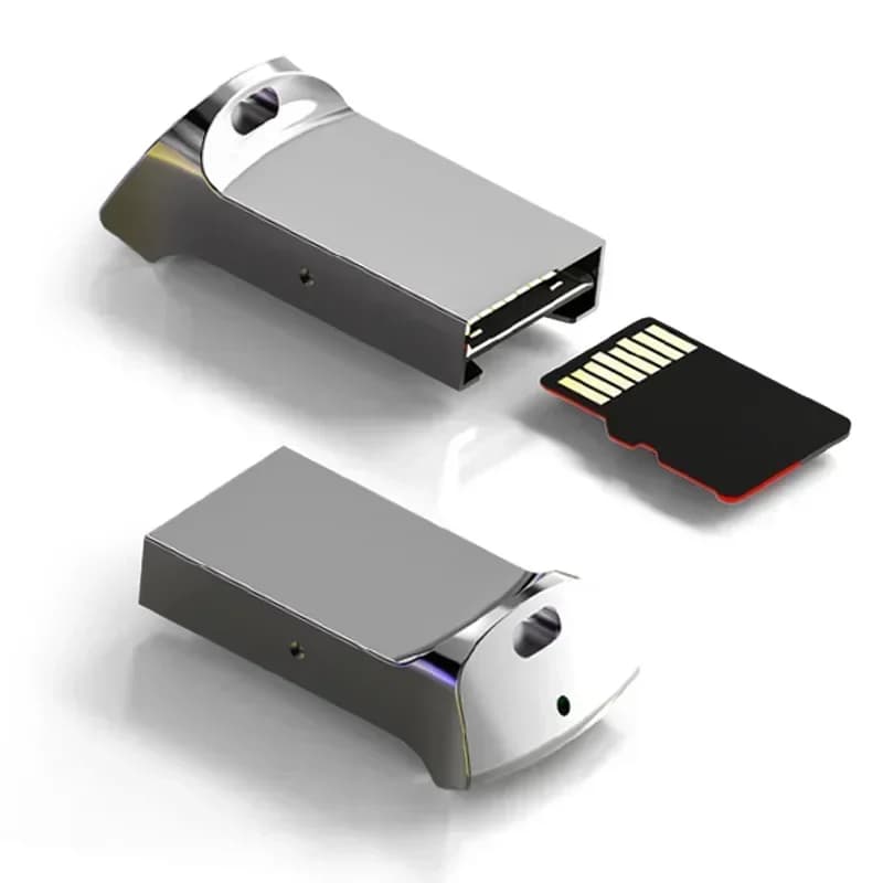 Adattatore per lettore di schede di memoria Mini USB 3.0 in alluminio da 2 pezzi per TF micro SD pc computer portatile sd