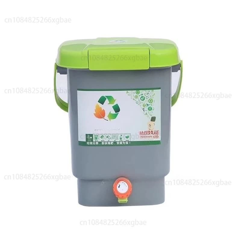 Contenitore per compost per forniture da giardino, contenitore per la fermentazione dei rifiuti da cucina, classificazione dei rifiuti, contenitore in plastica multifunzionale, coperchio doppio