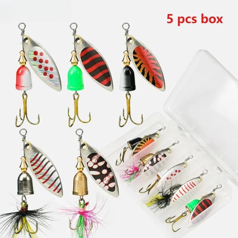 5pcs Boxes Bell-Shaped Spinner bait Heavy-Duty Metal Lure for Bass Trout Salmon Hard Metal Spinner Baits fishing Tackle