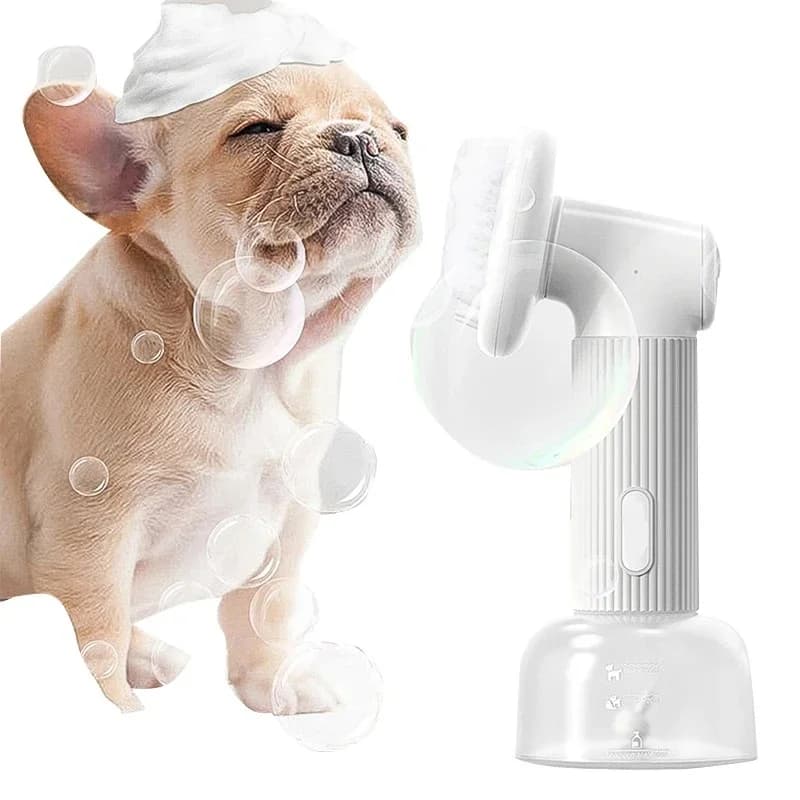 Spazzola Automatica Schiumogena per il Bagno del Cane, Spazzola Senza Pre-Lucidatura con Dispenser di Sapone, Spazzola Scrubber per il Bagno degli Animali Domestici a Schiuma Rapida