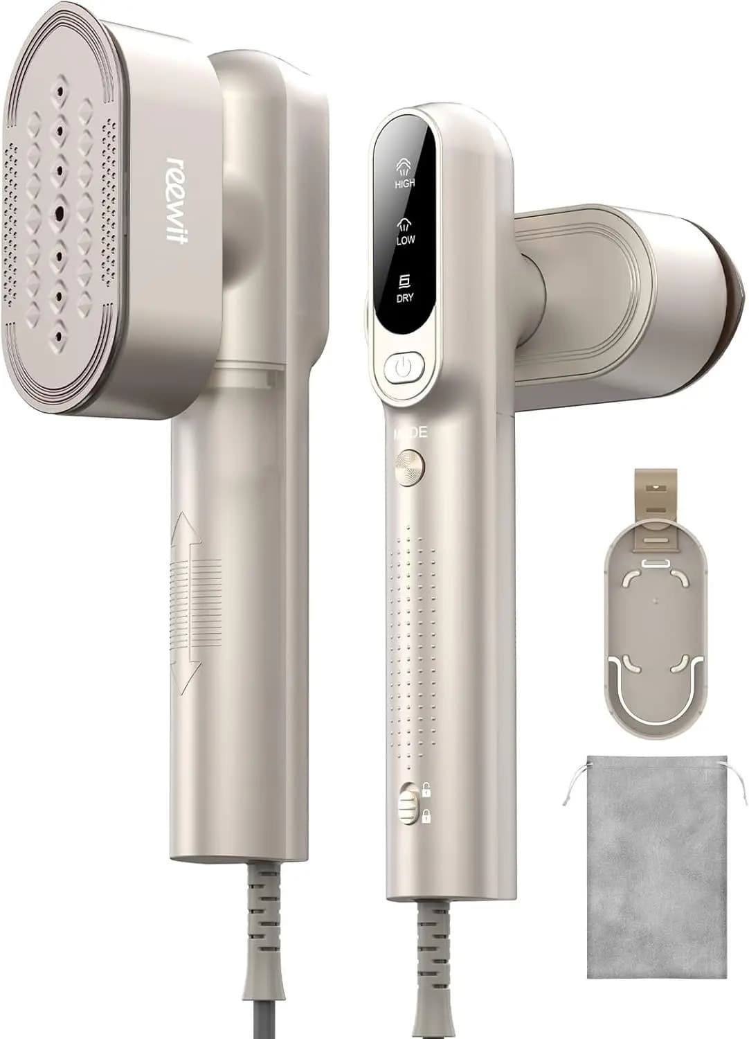 2-in-1 Travel Steamer & Iron, 1200W Fast Heat-Up, Dual Voltage 100-240V, Portable Handheld Wrinkle Remover for Clothes