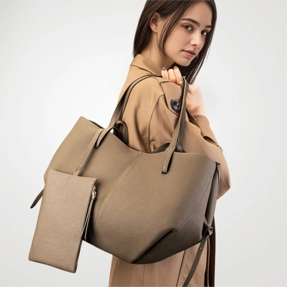 Women's handbag 2026 new item, top layer cowhide tote bag, niche design, versatile, simple mother and child bag, genuine leather