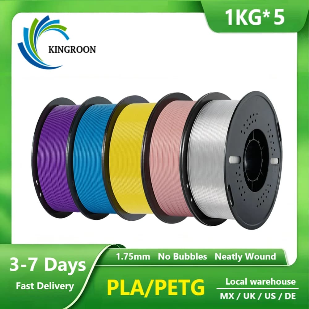 KINGROON 5KG PETG 3D Printer Filament 1.75mm High Tenacity PETG Plastic 3D Filament for FDM 3D Printer Materials