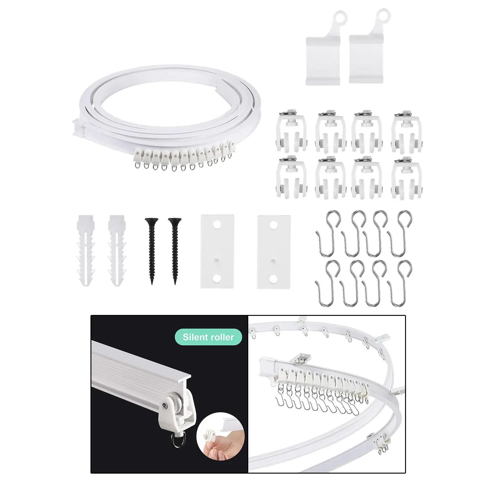Accessori per binario per tende curve Hardware di montaggio flessibile pieghevole per letto a castello Tende per camper Doccia Balcone Bagno