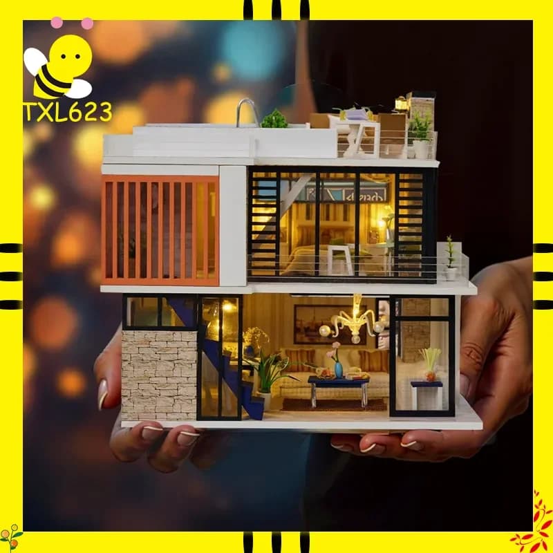 Moderno europeo fai da te casa delle bambole Florence Villa modello kit creativo assemblaggio a mano giocattolo artigianale educativo per la decorazione domestica