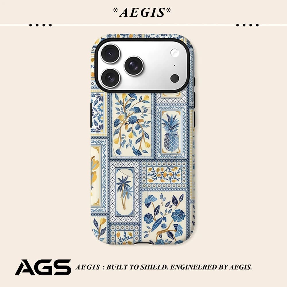 Tile Tropical Flora Phone Case For Magnetic Phone Case for IPhone 18 17 16 15 14 13 Pro Max Plus Single Double-layer tough Case