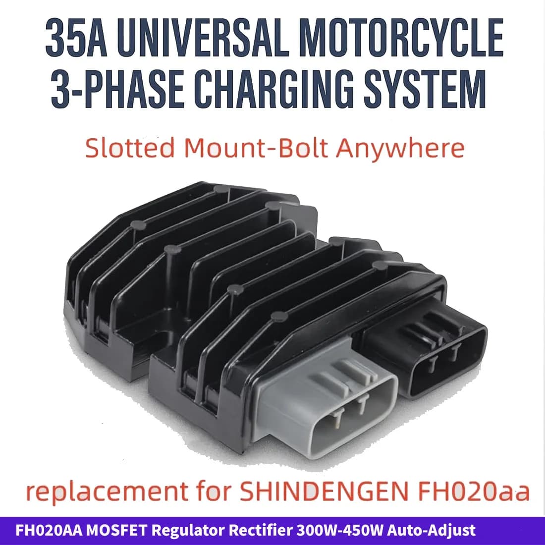 MOSFET Regulator Rectifier 300W-450W Auto-Adjust 35A 12V Shindengen FH020AA for Yamaha Honda Kawasaki BMW 3PHASE Charging System