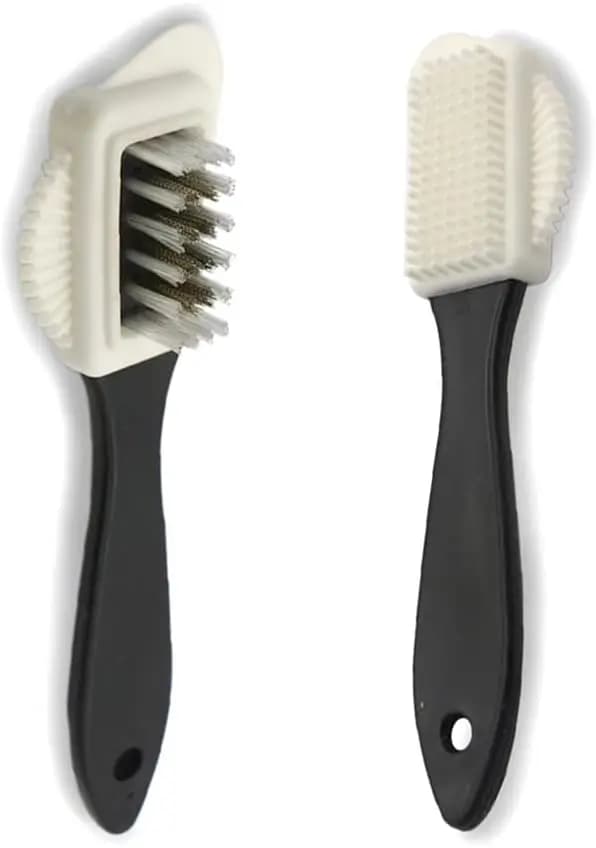 Set di 2 Spazzole per Pulizia in Pelle Scamosciata e Nabuk per Scarpe, Stivali, Borse - Design Multifunzionale a 4 Funzioni