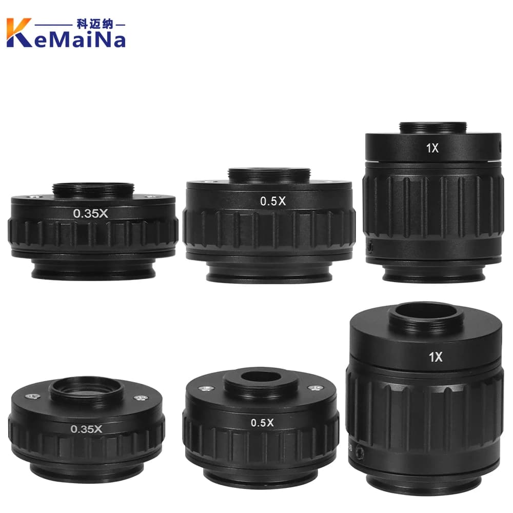 CTV 0.35X 0.5X Lens Adapter Focus Adjustable Camera Suit for Trinocular Microscope 38MM Interface Camera Adapter