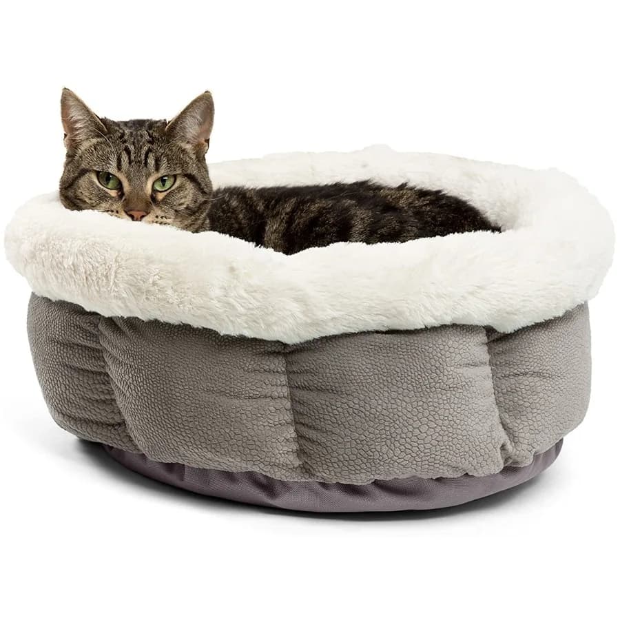 Cuddle Cup Ilan Cozy Microfiber Cat and Dog Bed in Standard Gray