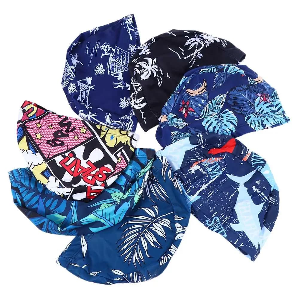 Waterproof Diving Hat Calico Swim Cap Breathable Elastic Quick Dry Swimming Caps Sports Accessory Swimwear Hats Swim Pool Hat