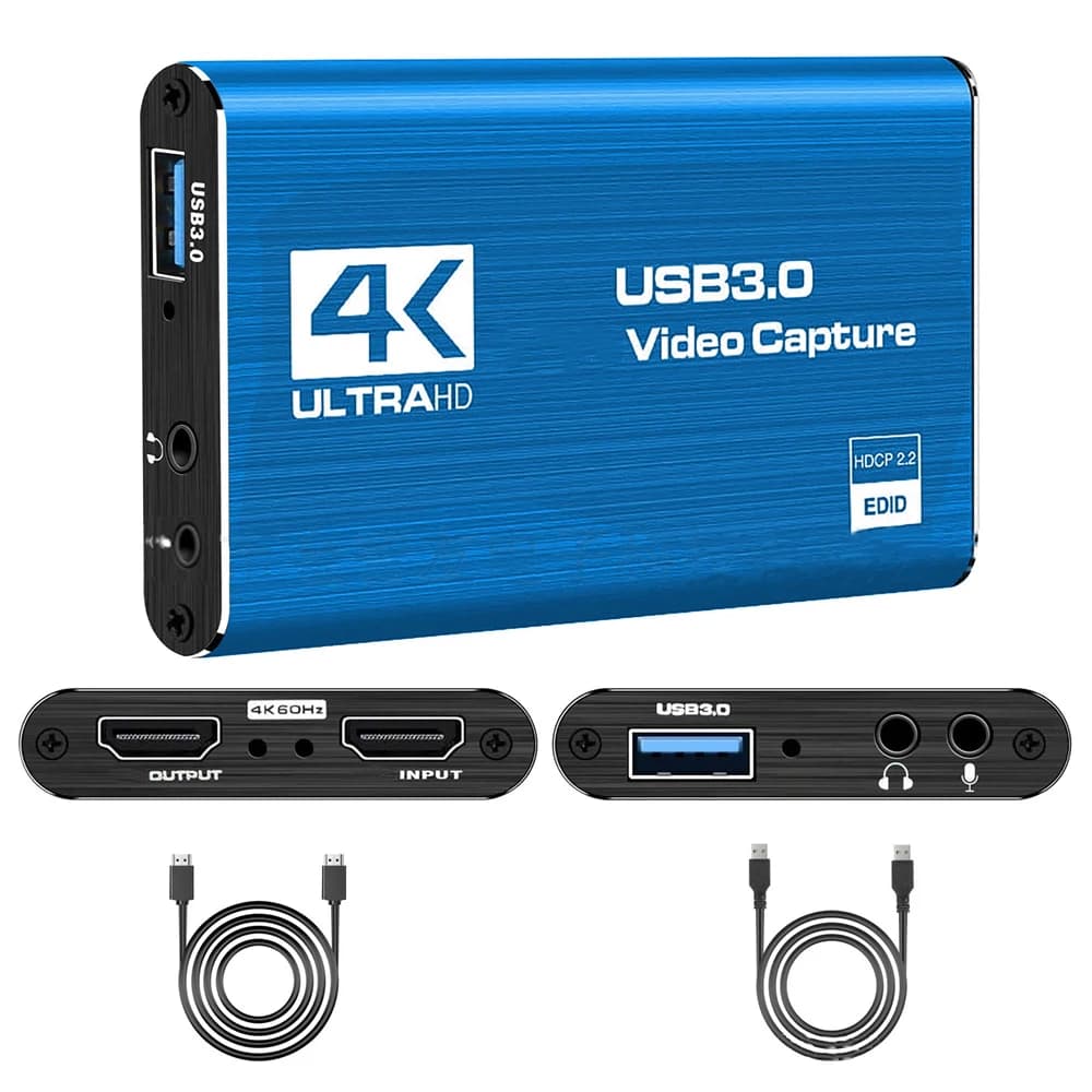 Scheda di acquisizione video USB 4K 60Hz compatibile HDMI 1080P per piastra di registrazione di giochi Scatola di streaming live Grabber USB 3.0 per fotocamera PS4