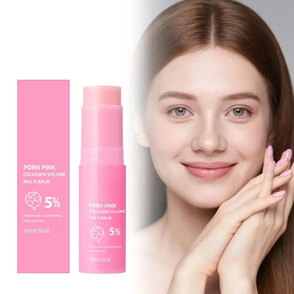Balsamo stick multifunzione PDRN con proteine di bio-collagene, levigante per linee sottili, idratante e nutriente per la pelle.