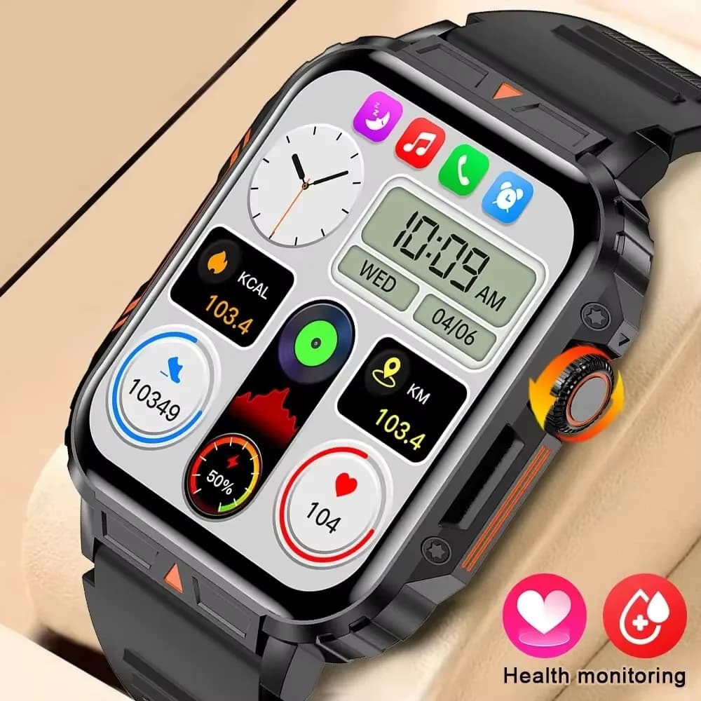 Smartwatch 2026 con Schermo da 1,95 Pollici, Monitoraggio della Salute, Impermeabile IP68, Orologio Intelligente Sportivo per Fitness, Compatibile con Android e iOS, per Uomini e Donne