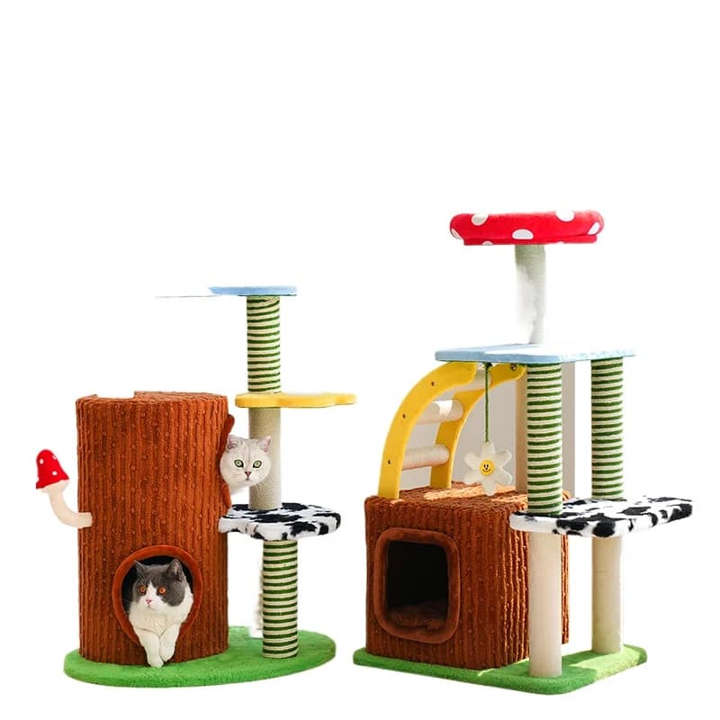 Struttura da arrampicata per gatti Scaffale per gatti nido albero integrato multistrato piattaforma per saltare colonna antigraffio Giocattolo per gatti