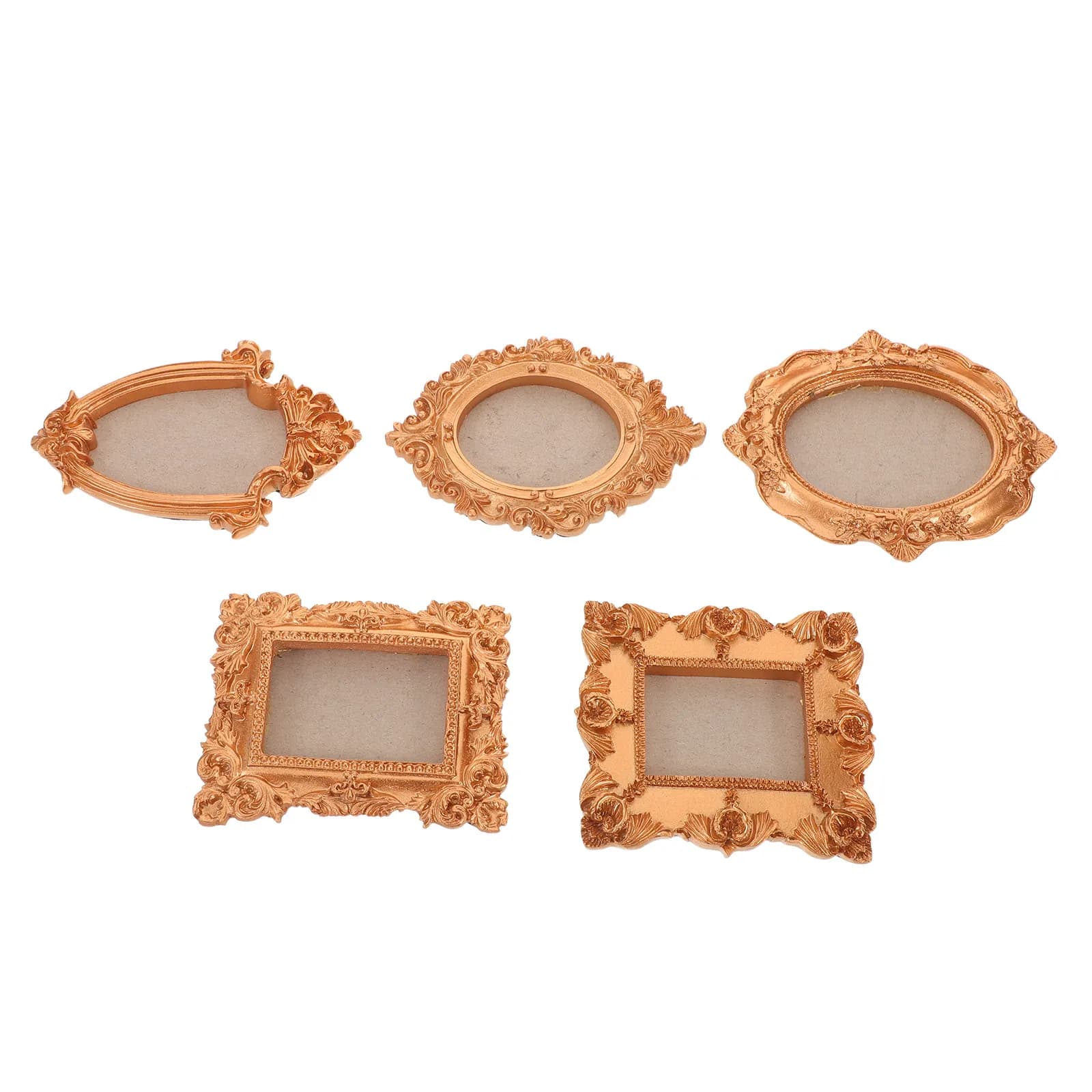 5Pcs Refrigerator Picture Frame Magnets Gold Oval Vintage Style Magnetic Photo Frames Pressed Flower Frame Dried Flower Creative