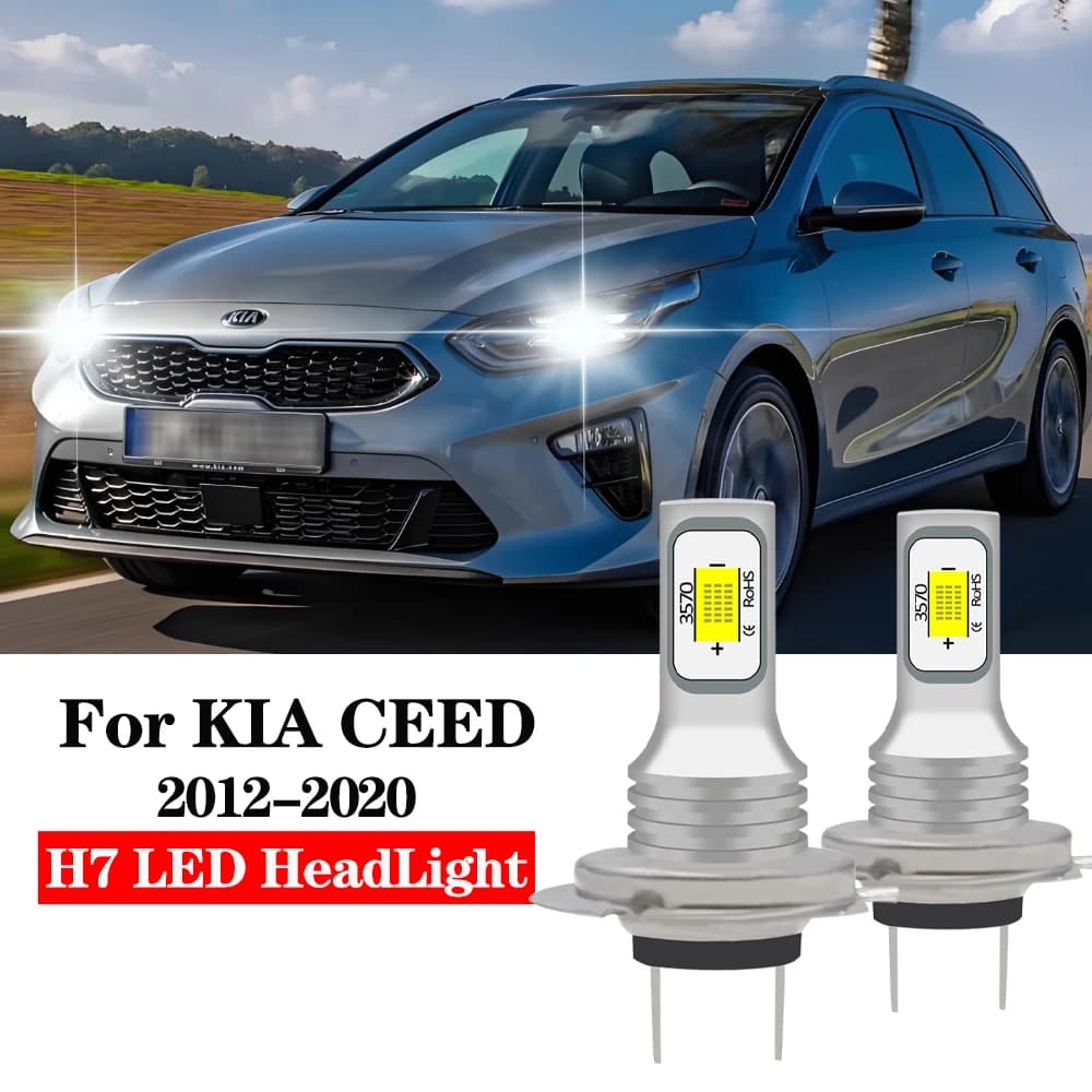 BMTxms 2PC Canbus Lampadine LED per fari auto per KIA CEED 2012 2013 2014 2015 2016 2017 2018 2019 2020 6000K Lampada CSP bianca