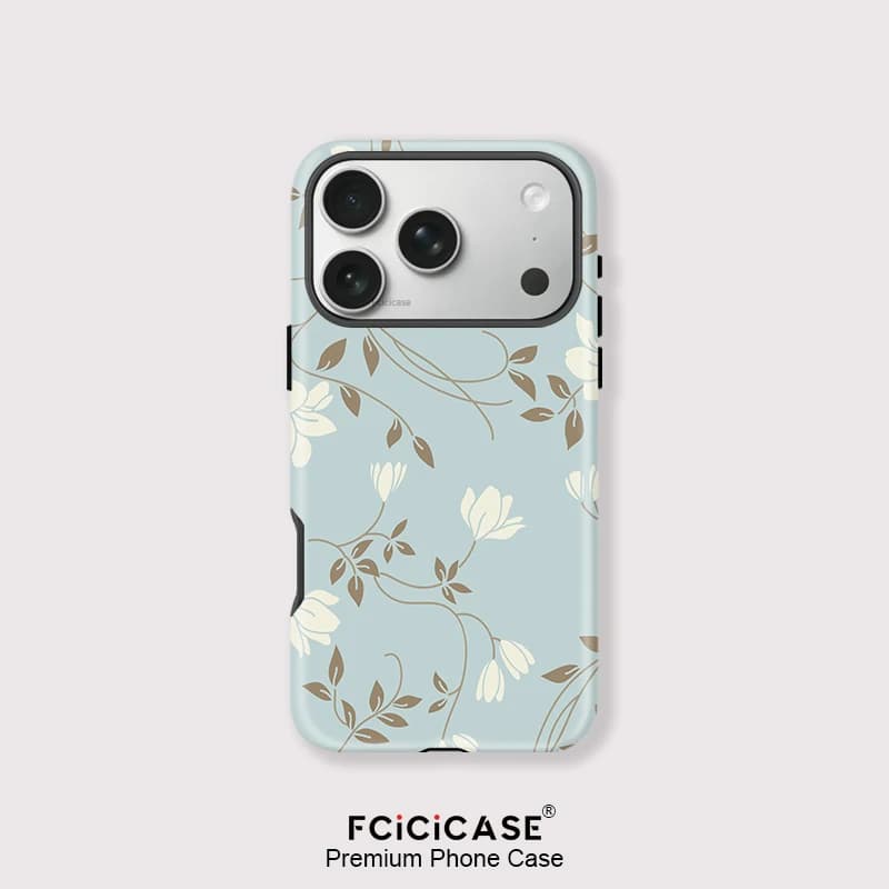 Fcicicicase Phone Case for iPhone 16 17 15 14 13 12 11 Pro Max Plus Air for Magsafe Magnetic Flower Funda Wireless Charging Cover