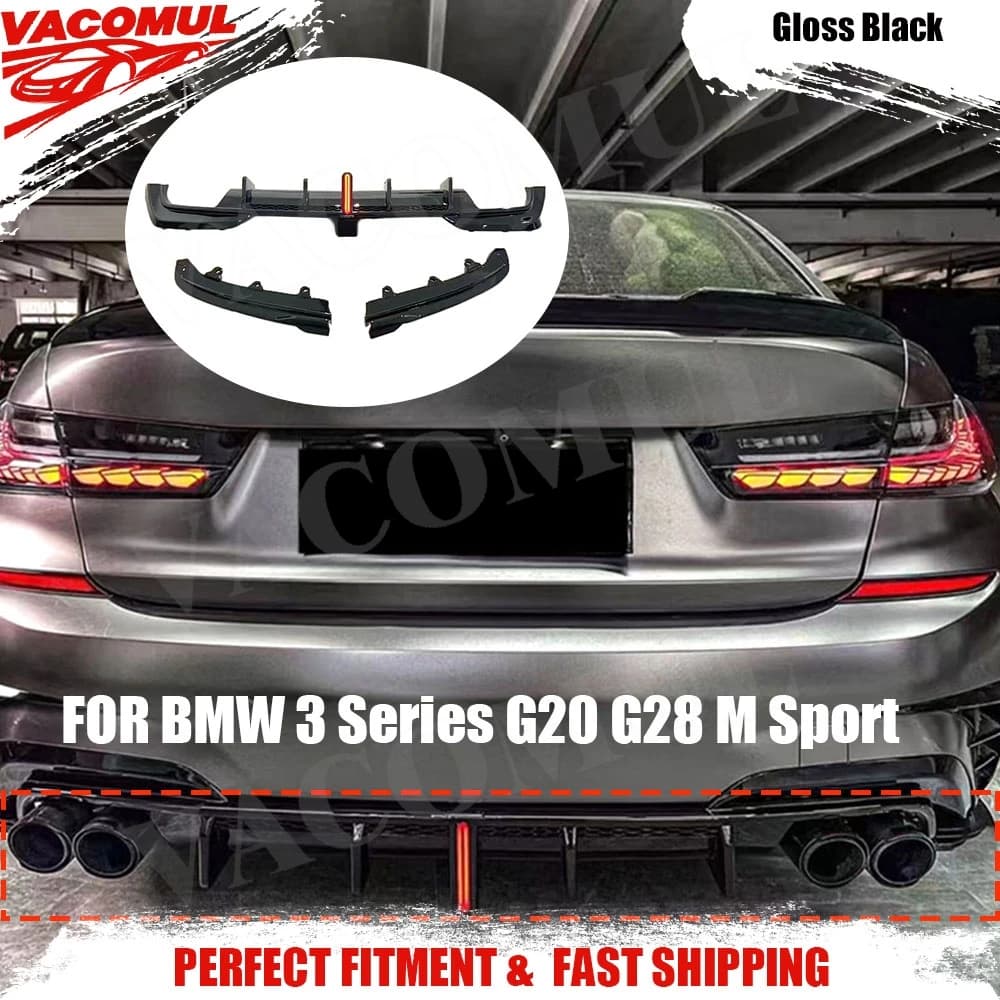 VACOMUL Car Rear Diffuser Splitters Body Kits For BMW 3 Series G20 G28 M Sport 2019 2020 2021 Rear Lip Car Modify Tuning Parts