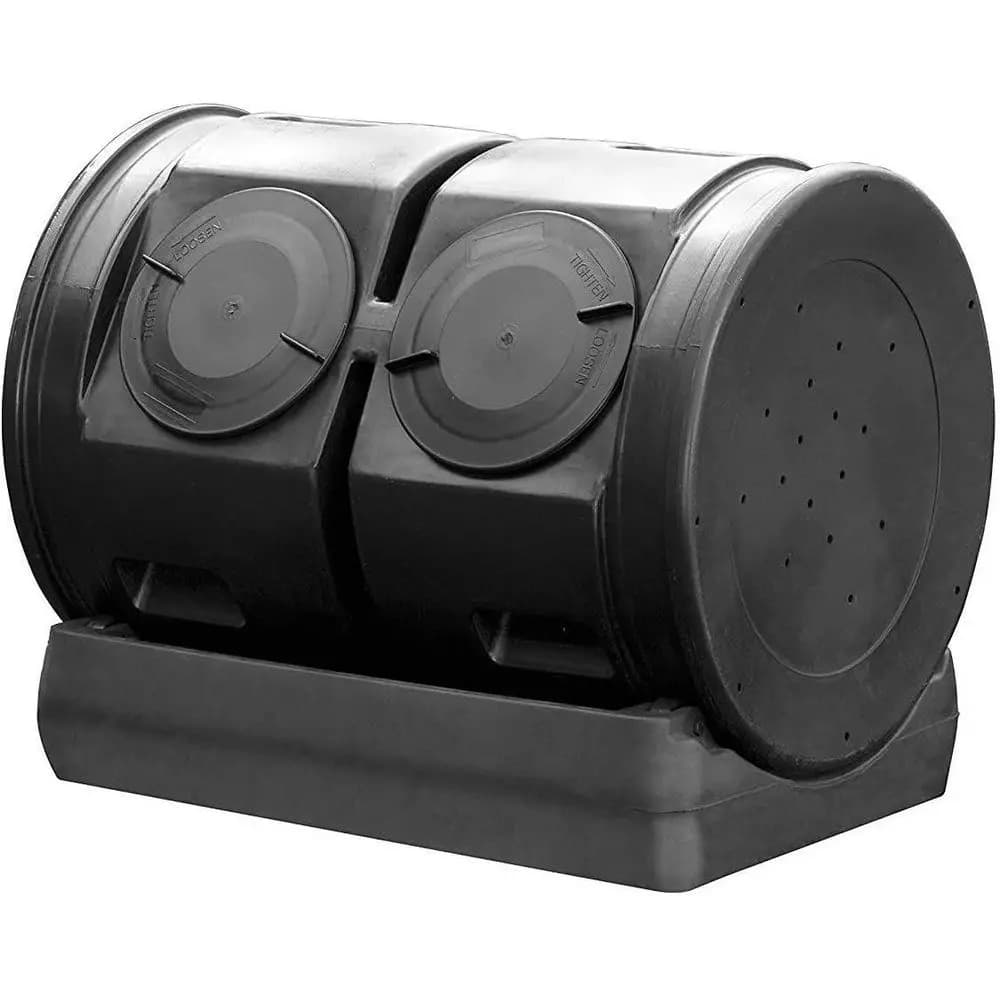 Dual Chamber Compost Tumbler, 7 Cubic Feet Capacity | 2 Rotating Bins, 25 Gallons Each for Gardening and Yard Care