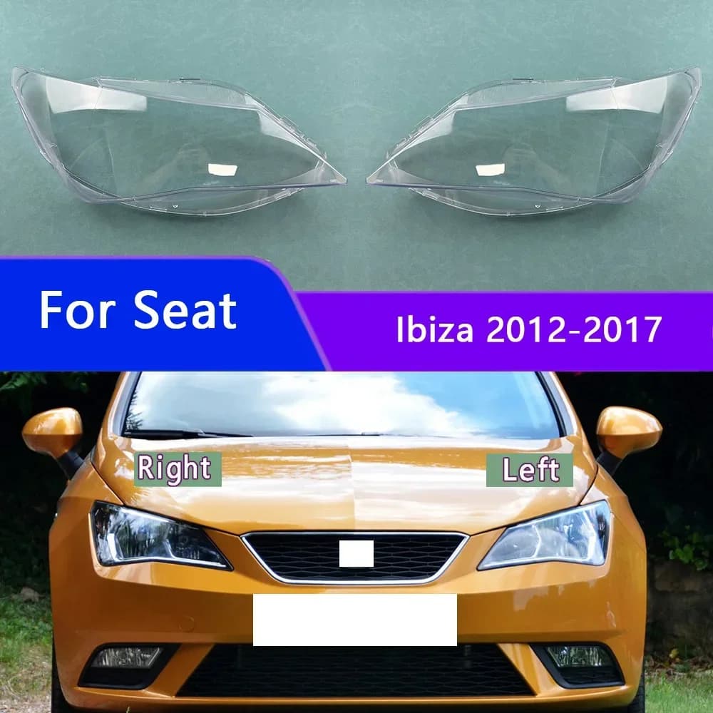 For Seat Ibiza 2012-2017 Auto Faro Front Cover Car Light Curtain Cover Light Lamp Head Light Lamp Glass Borsette Caps