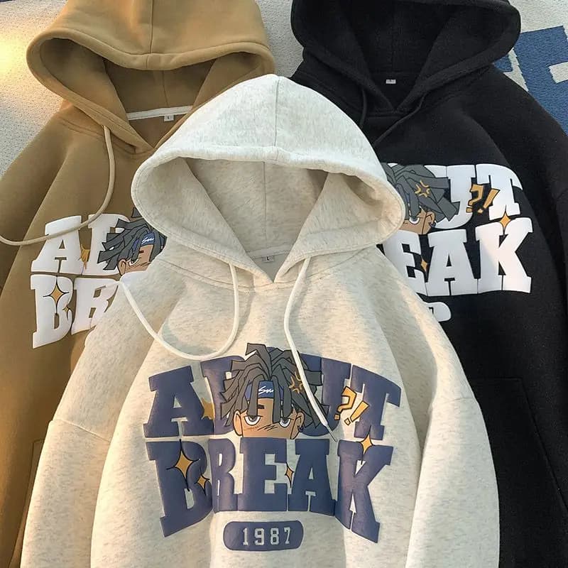 Felpa con Cappuccio Pesante da Uomo, Primavera Autunno, Stile Hip-Hop Americano, Casual Oversize, Tendenza High Street, Top Streetwear