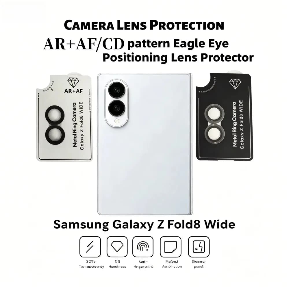 New Metal HD Lens Film Camera Tempered Glass for Samsung Galaxy Z Fold 8 Ultra 8 7 6 Camera Lens Glass Protector Anti-scratch
