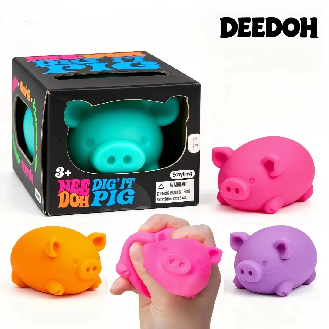 NeeDoh Little Pig Blind Box Series Ornamento da Scrivania Antistress Adatto per Chi Soffre di Pressione Divertente Pallina Morbida Antistress