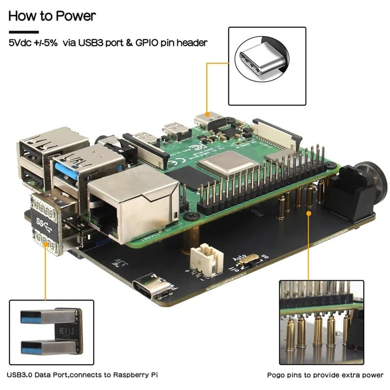 Scheda di espansione X873 per 4 USB a M.2 NVMe SSD NAS SSD Shield Scheda di espansione di archiviazione Supporto avvio da SSD-A23U