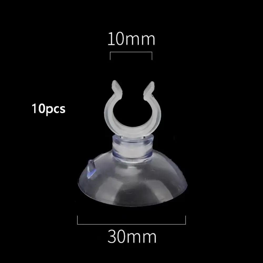 Ventosa per acquario in PVC da 10 pezzi Trasparente Ventosa per acquario multi-specifica Forte adsorbimento con gancio Morsetto per tubo dell'aria