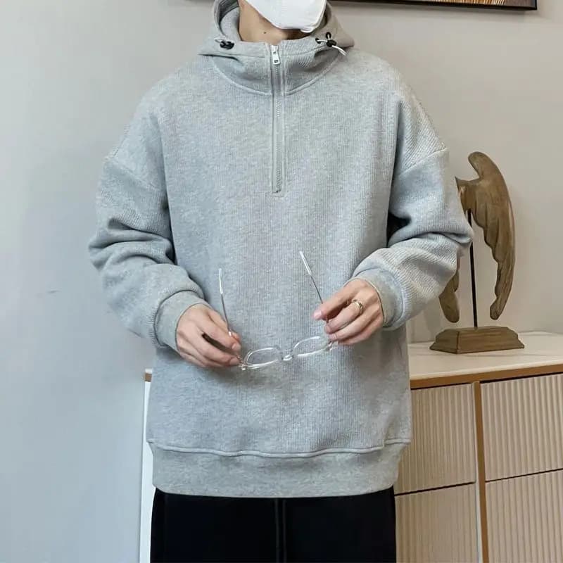 Felpe da uomo con cappuccio natalizie, riscaldate, in seta, invernali, comode, stile grunge, bordeaux, fantasia, per la guida, per il tempo libero, per la caccia, stile BF