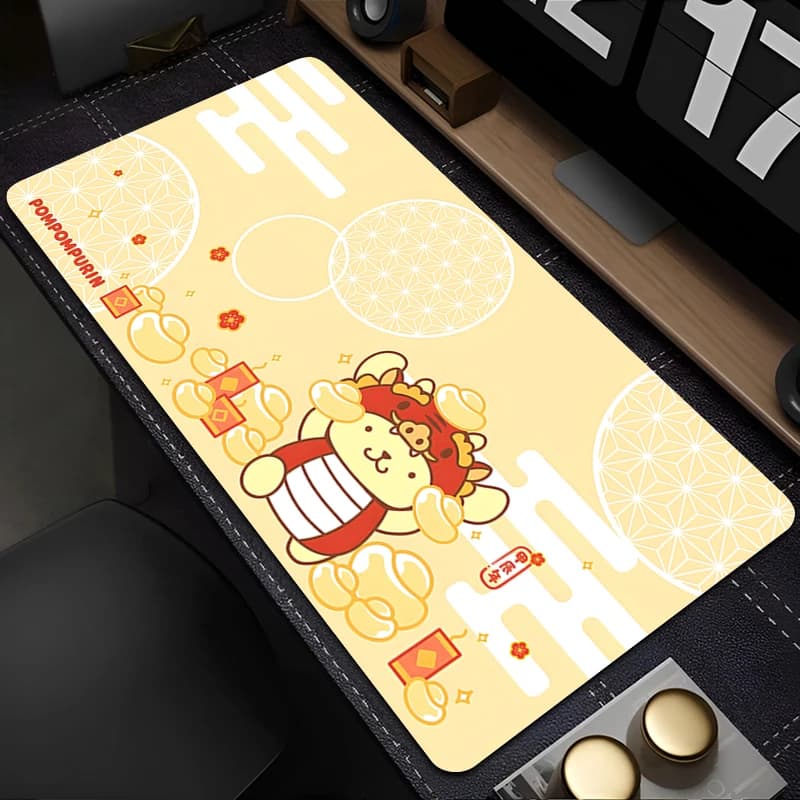 Tappetino per mouse Pompompurin 90x40cm Tappetino per scrivania per PC Gamer Tappeto per computer da ufficio Tastiera Tavolo Accessori da gioco Edge White xxl Mousepad