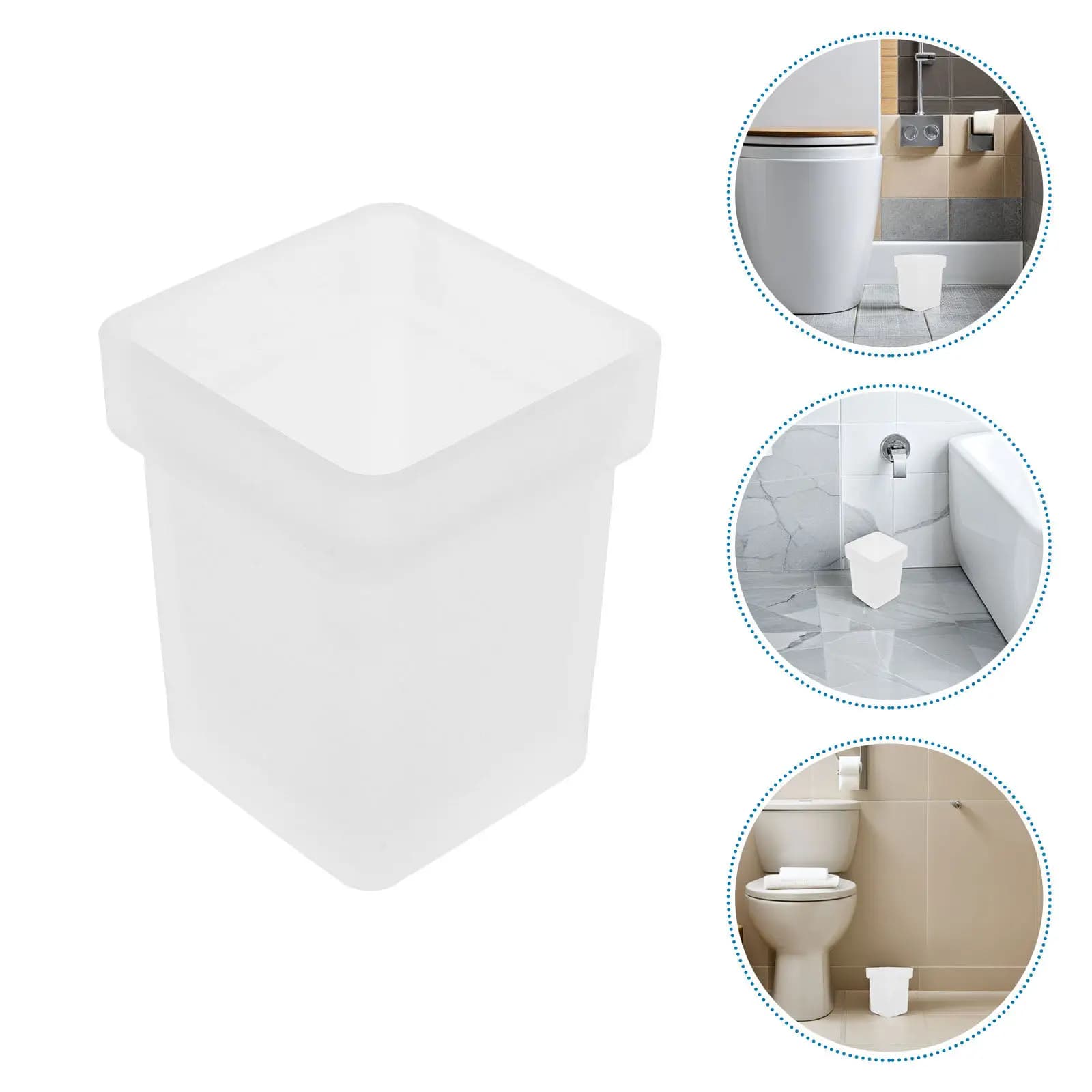 Set di 2 Portaspazzole per WC in Vetro Estetico, Finitura Satinata Moderna, Supporto Quadrato Sicuro per Bagno o Organizzazione Pulizie Hotel