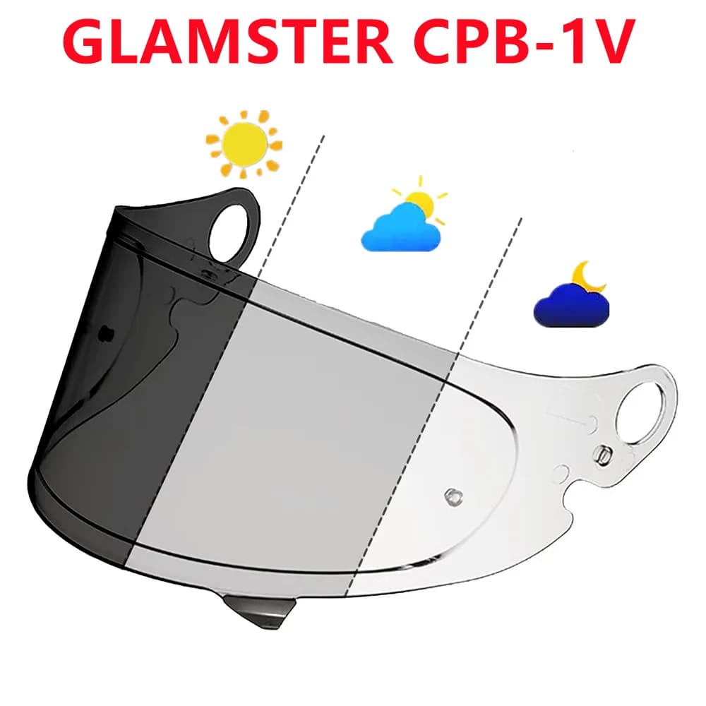 Visiera fotocromica GLAMSTER per casco SHOEI GLAMSTER Visiera Viseira Capacete Protezione solare Antigraffio Taglio UV Antivento