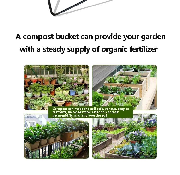 160L Compost Bin Garden Tipping Bucket Outdoor Compost Box Bucket Corrosion Preventive Aerobic Fermentation Kitchen Waste