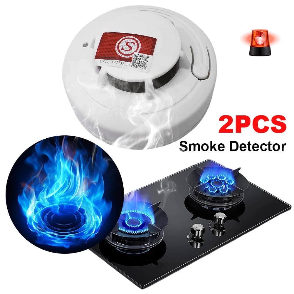 1/2 pezzi rilevatore di fumo di protezione antincendio rilevatore di fumo di allarme antincendio domestico con batterie rilevatore di incendio allarme sistema di sicurezza domestica