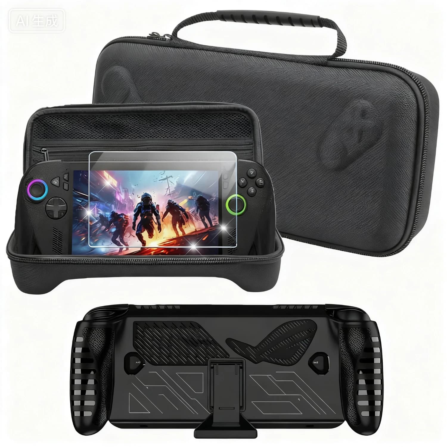 Kit di Accessori 3 in 1 per ROG Xbox Ally / Ally X: Custodia Protettiva con Protezione Schermo e Borsa da Viaggio per il Trasporto